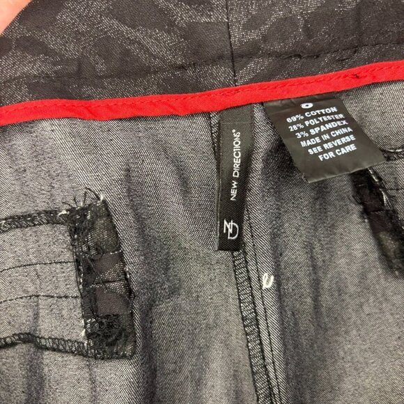 NEW DIRECTIONS NEW Pants Womens 8 Black Gray Animal Print Stretch - Picture 7 of 8